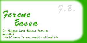 ferenc bassa business card